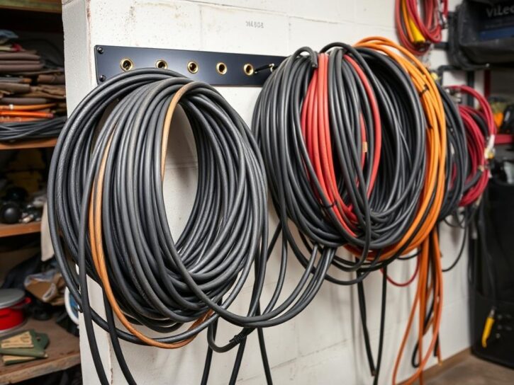 Armazenamento correto de cabos para máquina de solda Armazenamento correto de cabos para máquina de solda